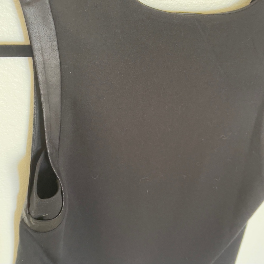 Halogen Faux Leather Black Media Sleeveless Top Size Small - Picture 7 of 8